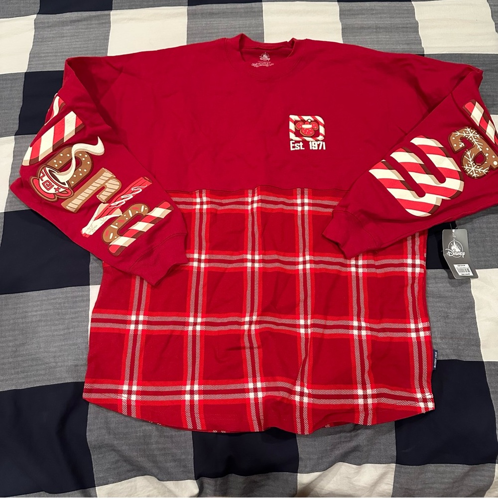 NWT Walt Disney World Plaid Holiday Spirit Jersey - Picture 2 of 8